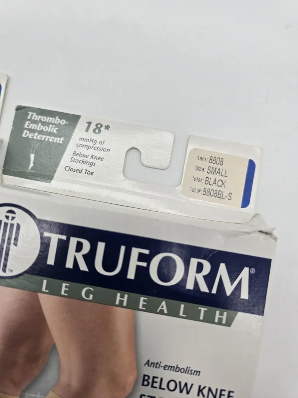 Truform Anti Embolism Compression Stockings Small Black 18mmHg Lot Of 2